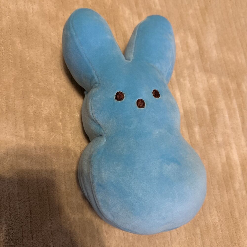 Peeps Blue Bunny Plush Bunny Rabbit Medium 11” Stuffed Animal Easter